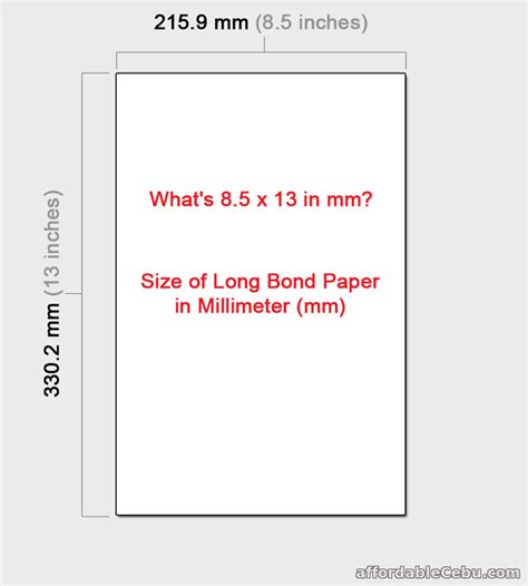 8.5x13 paper size